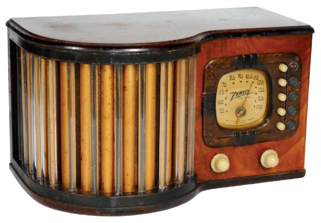 Radio, Zenith 5R 317, c.1939, wood veneer w/glass rods, (1 of 1)