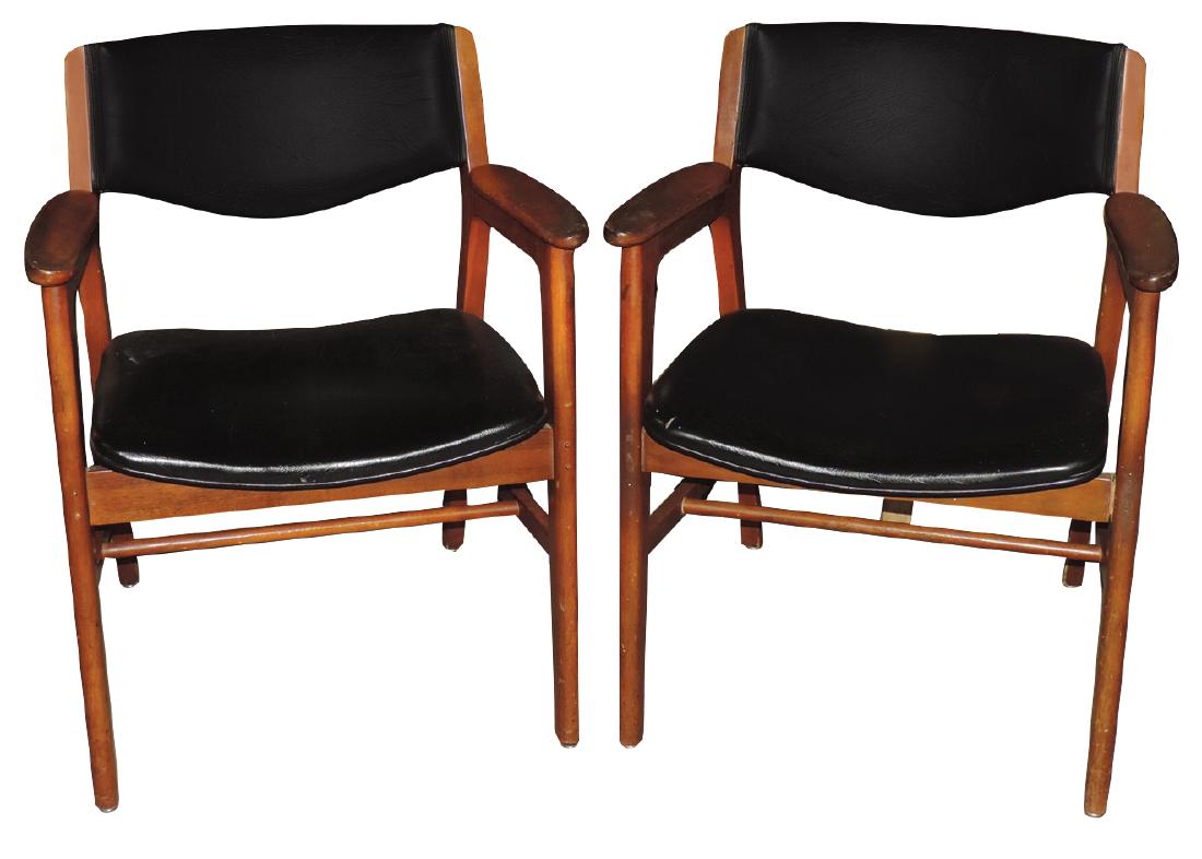 furniture 2 midcentury chairs w h gunlocke chair