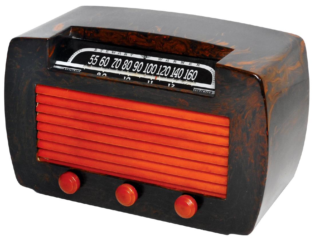 Radio, Stewart Warner, Model 9014E, Catalin, brown & (1 of 1)