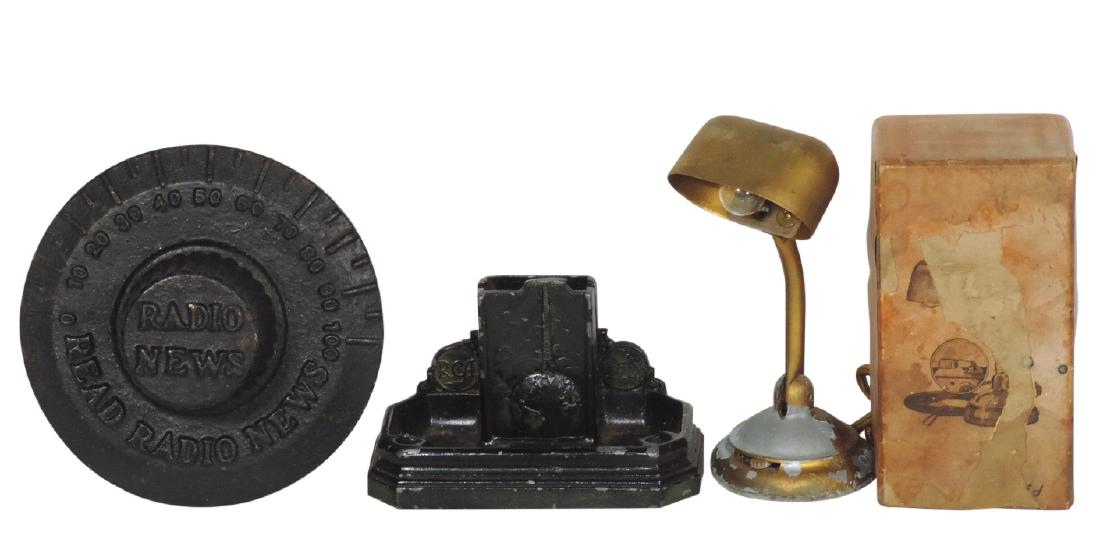 Advertising radio paperweight, match holder & lamp, (1 of 1)