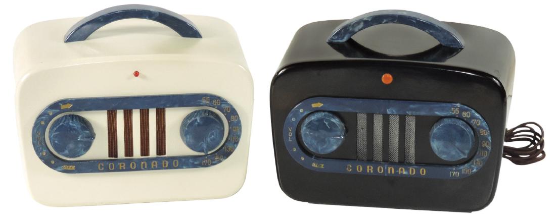 Radios (2), Coronado, Model 43-8190, (1) marbled blue & (1 of 1)