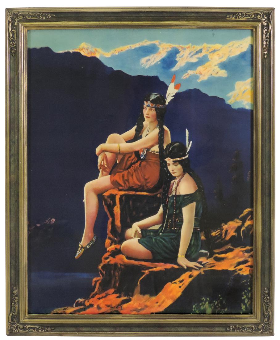 Native American framed print, beautiful bold colors, (1 of 1)