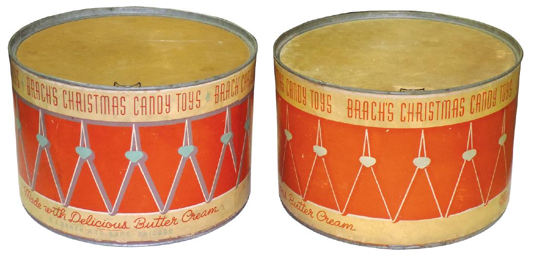 Country store bulk Christmas  candy drums (2), Brach & (1 of 1)