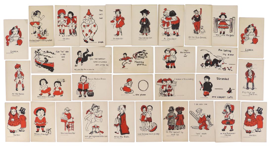 Postcards (32), D. Millson c.1907, uncirculated, cute (1 of 1)