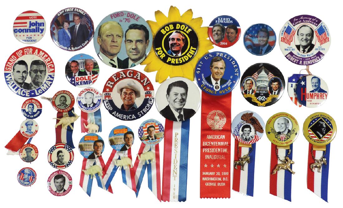 Political buttons (25+), Reagan, Dole, Wallace-LeMay, (1 of 1)