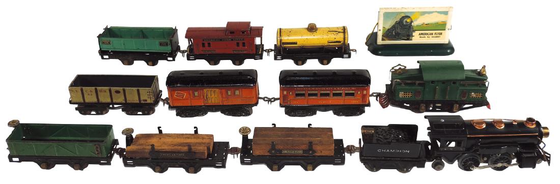 Toy train sets & billboard (13 pcs), all American (1 of 1)