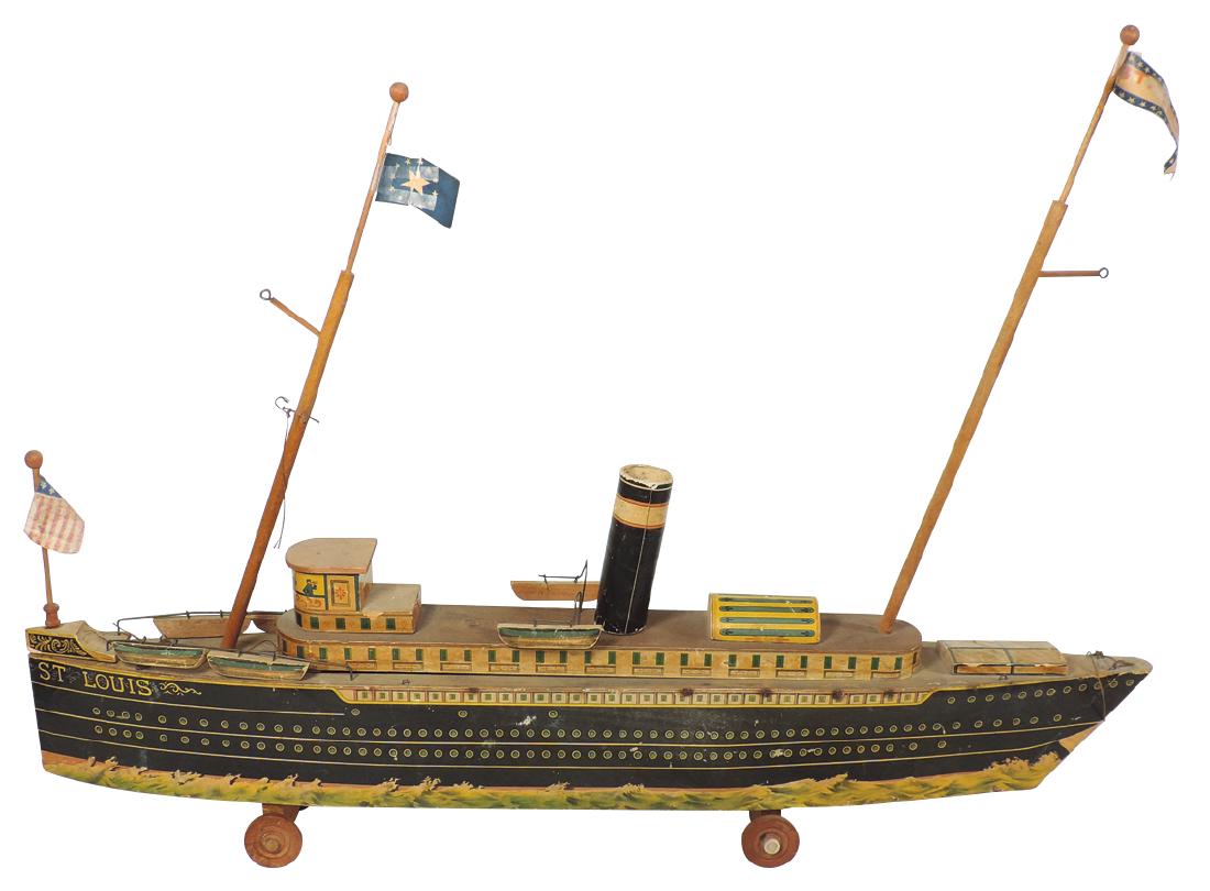 Toy boat, A. Reed "St. Louis" Ocean Liner pull toy, (1 of 1)