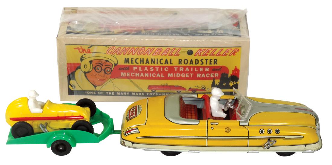 Toy cars & trailer, Marx, The Cannonball Keller, (1 of 1)