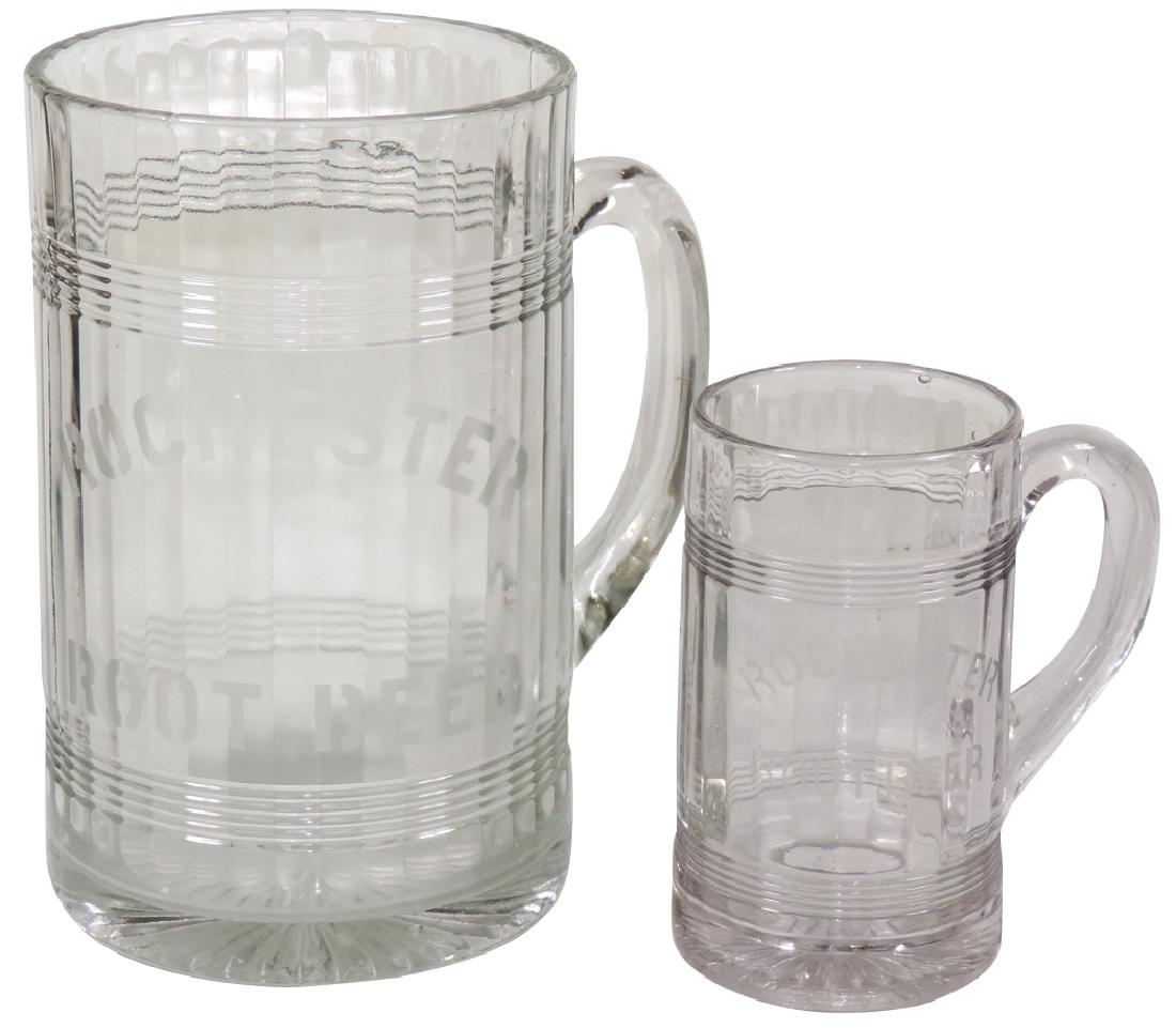 Soda fountain pitcher & mug, Rochester Root Beer heavy (1 of 1)