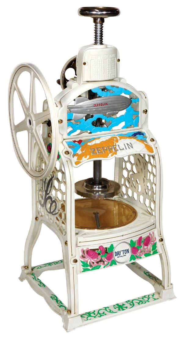 Soda fountain ice shaver, Zeppelin, ornate cast iron, (1 of 1)