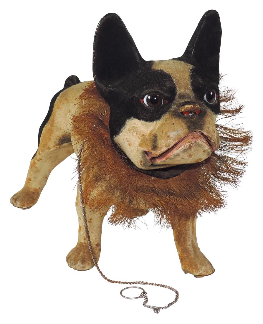 Toy French growler bulldog pull toy, plush covered (1 of 2)