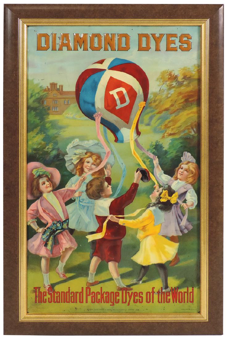 Country store framed advertising panel, Diamond Dyes (1 of 1)