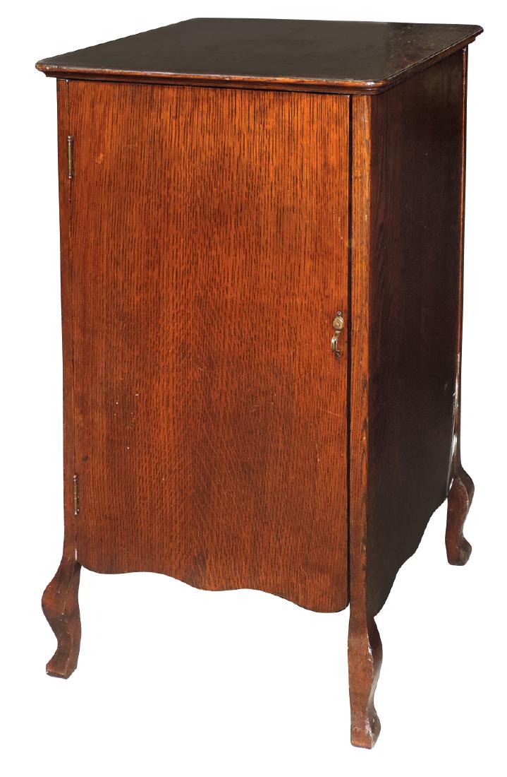 Music cabinet, cylinder record storage cabinet, oak (1 of 2)
