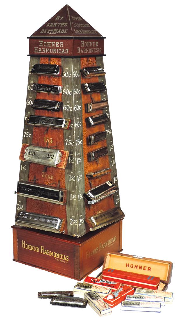 Music store harmonica display, Hohner Harmonicas,