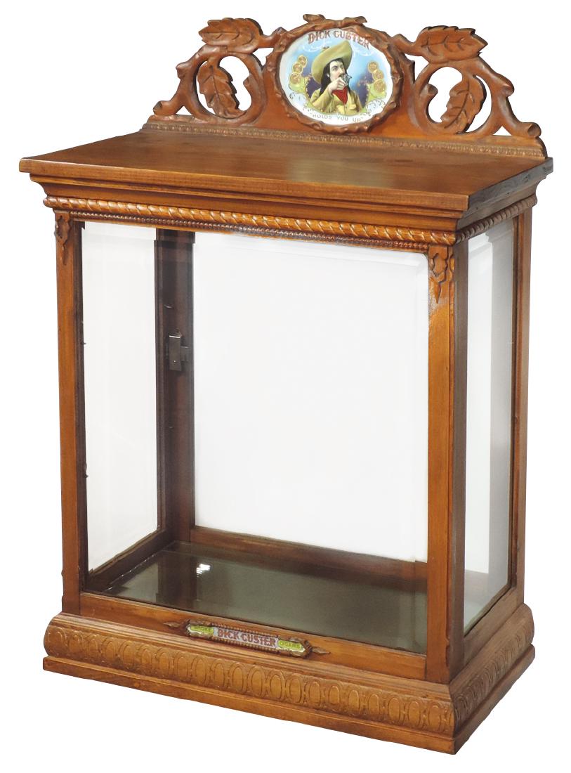 Cigar store display cabinet, carved wood advertising (1 of 1)