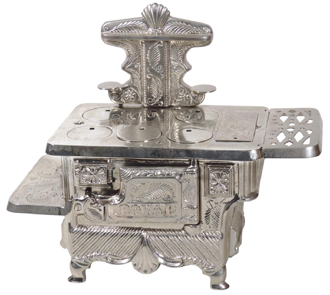 Toy cook stove, "Royal", mfgd by J. & E. Stevens, fancy (1 of 1)