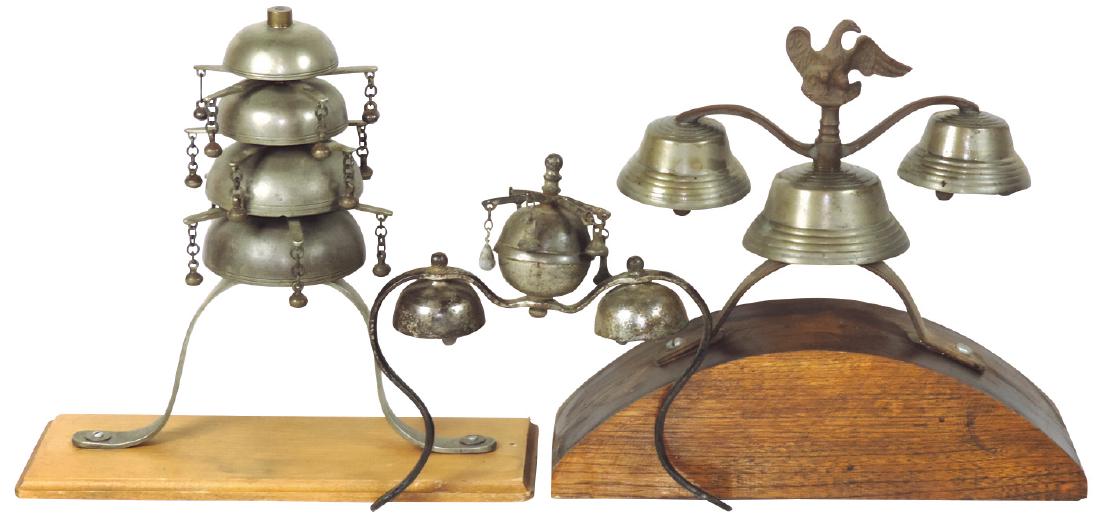 Draft horse parade bells (3), nickel-plated cast iron (1 of 1)