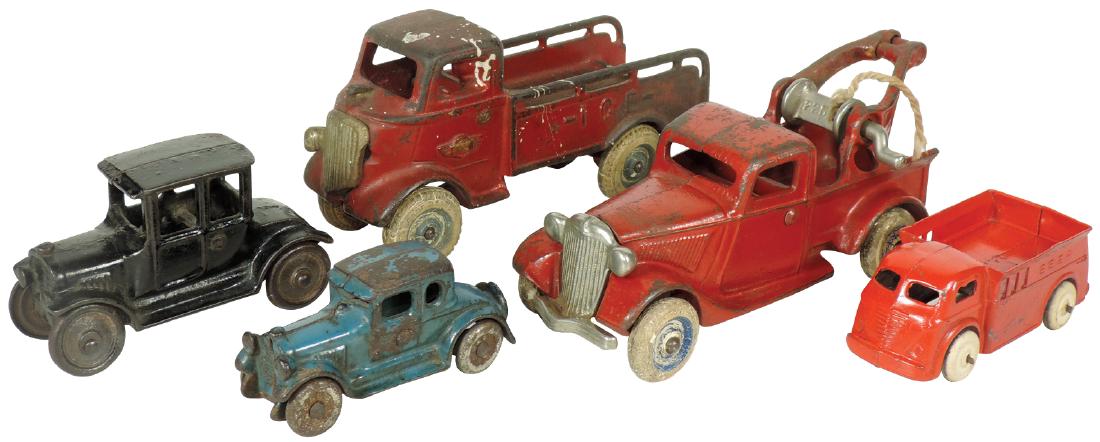 Toy cars & trucks (5), Arcade wrecker #225, ice truck, (1 of 1)