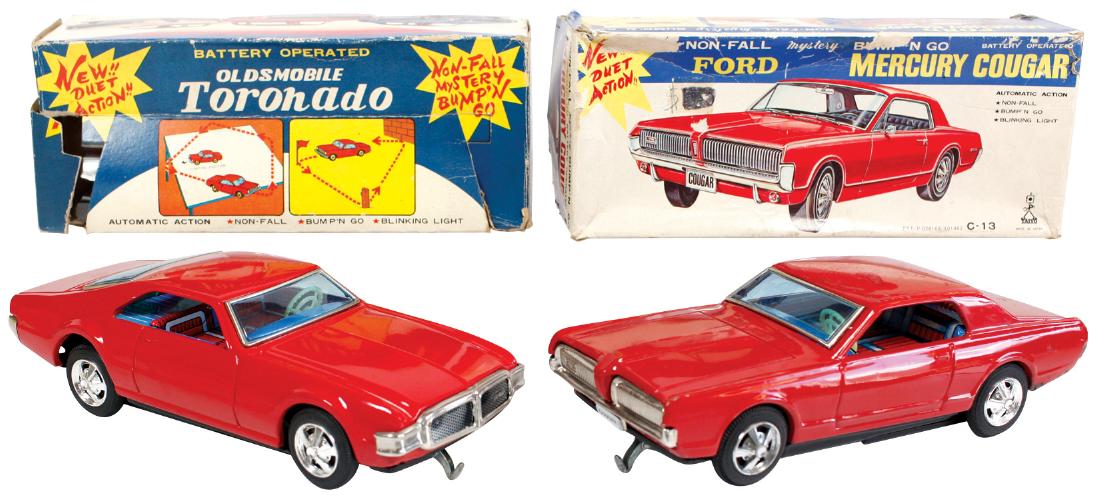 Toy cars (2) Oldsmobile Toronado & Mercury Cougar in (1 of 1)