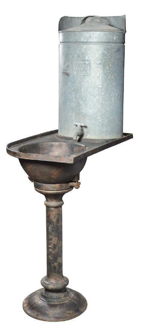 Railroad caboose wash station, galvanized tank embossed (1 of 1)