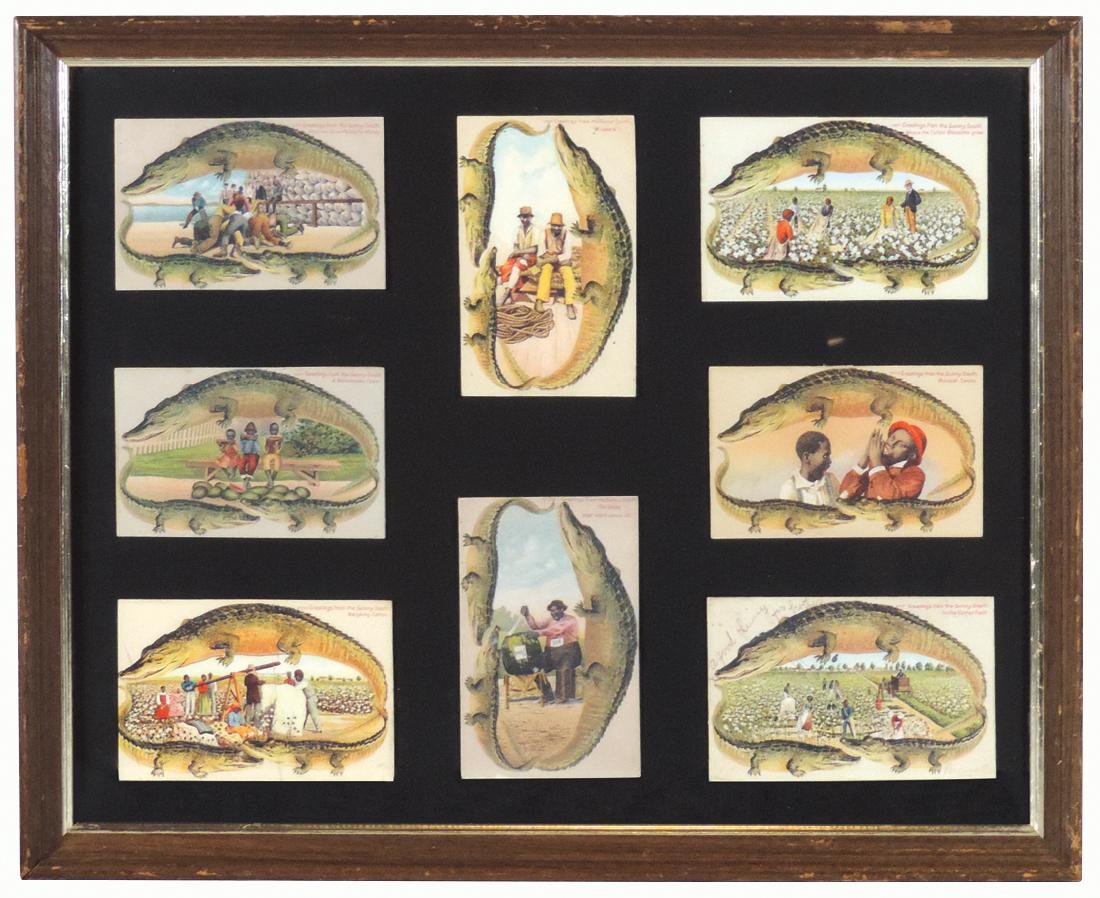 Black Americana framed postcards (8), "Greetings from (1 of 1)