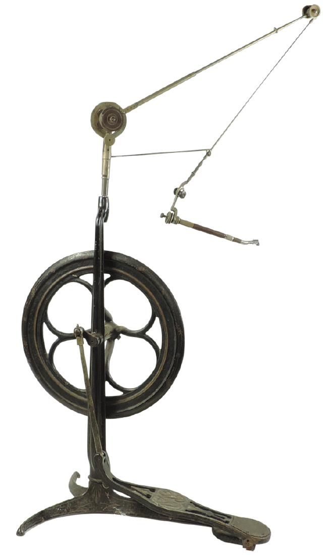 Dentist's drill, cast iron, foot powered, pedal signed