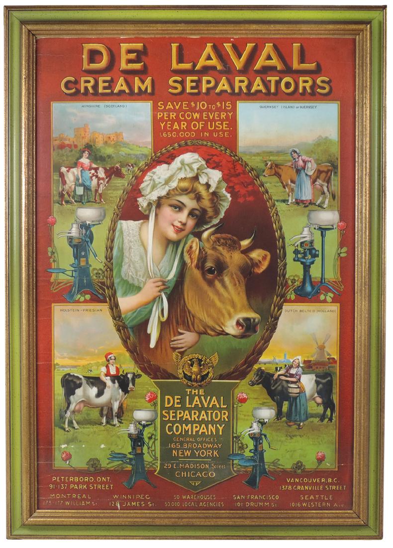 De Laval Cream Separators sign, prof framed litho on (1 of 1)