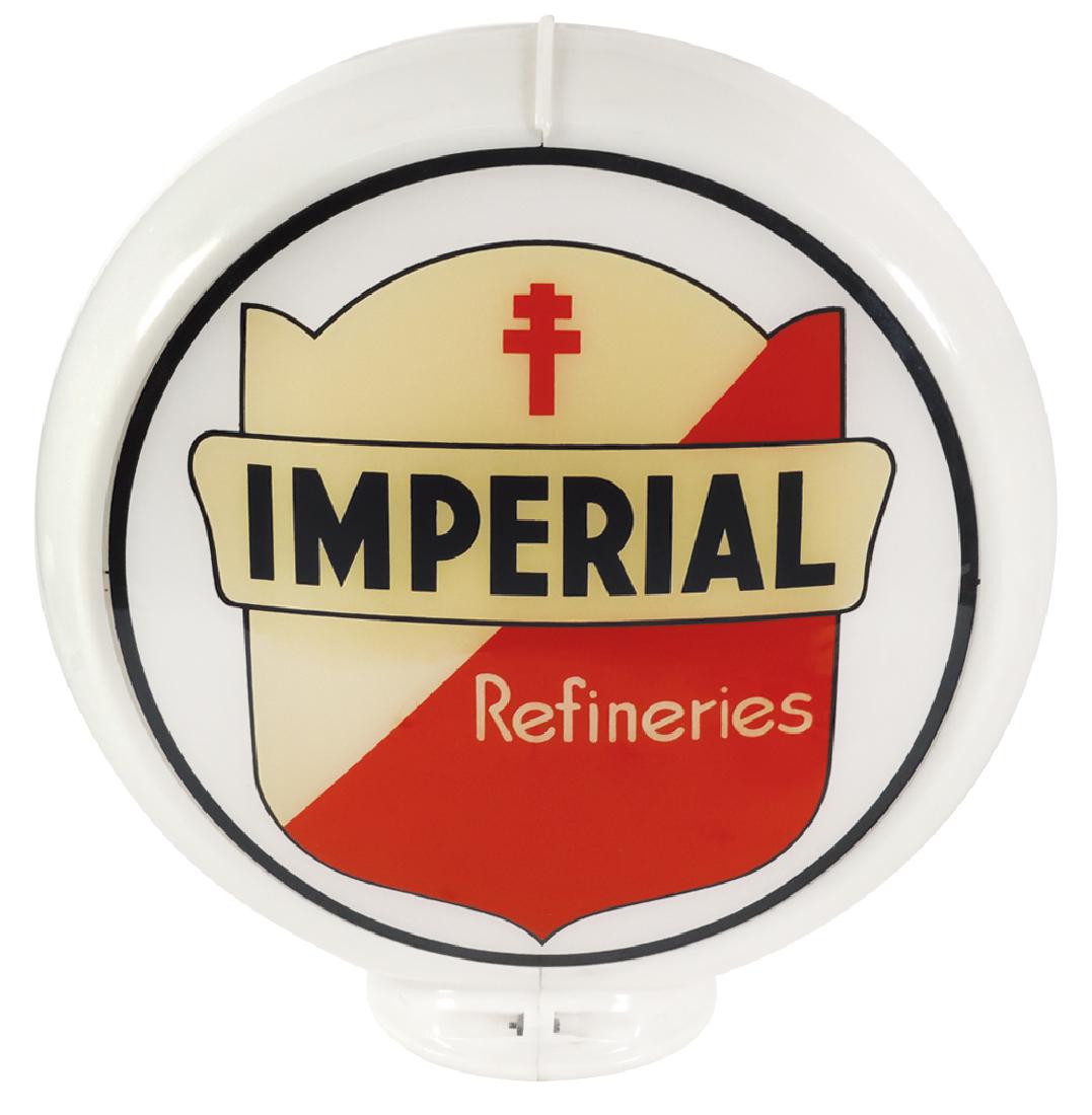 Gasoline globe, Imperial Refineries, 2 curved glass (1 of 1)