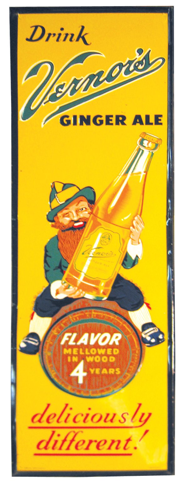 211 Vernor's Ginger Ale selfframed embossed tin sign,