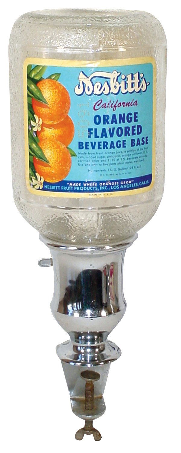 1112 Drug store syrup dispenser, Nesbitt's Orange, cla