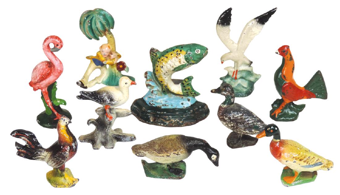 Figural cast iron bottle openers & fish doorstop (10), (1 of 1)