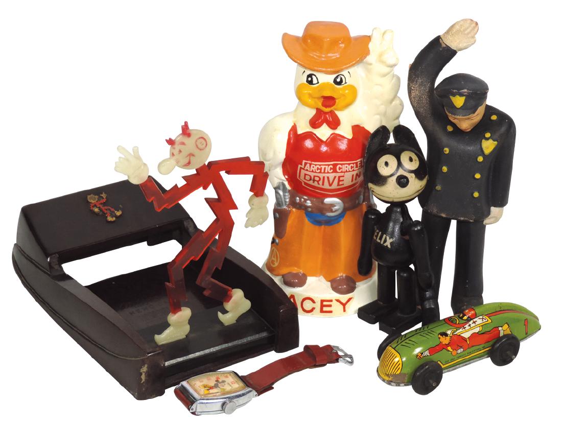 Advertising figures, watch, etc. (6), includes Reddy (1 of 1)