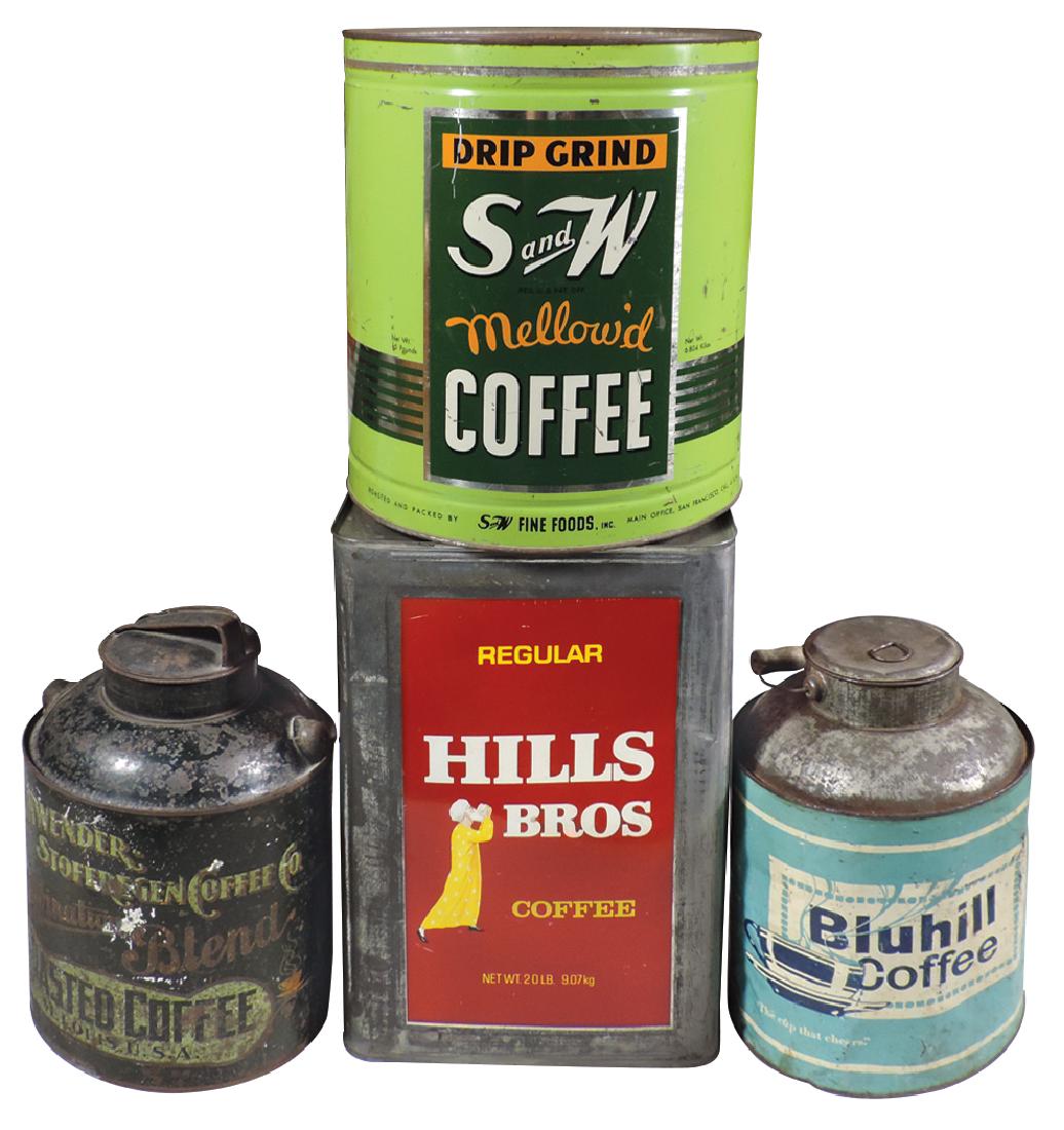 Country store tins (4), Bluhill Coffee pail, (1 of 1)