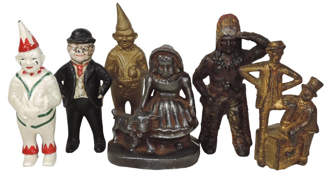 Banks (6), all cast iron, A. C. Williams Mutt & Jeff  & (1 of 1)