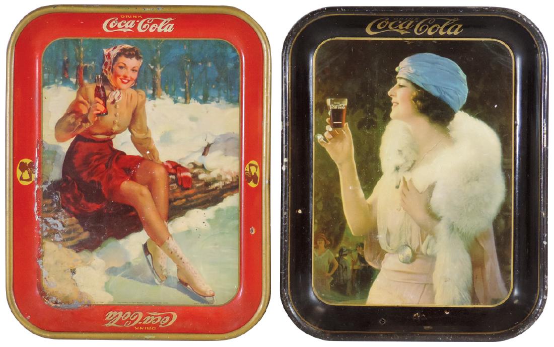 Coca Cola serving trays (2), 1941 Skater Girl & 1925 (1 of 1)