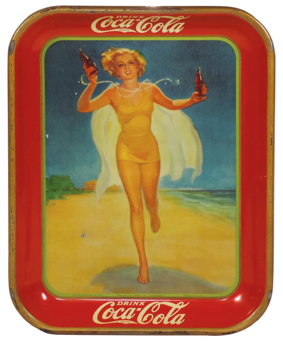 Coca-Cola serving tray, 1933 Francis Dee "Swim Suit (1 of 1)