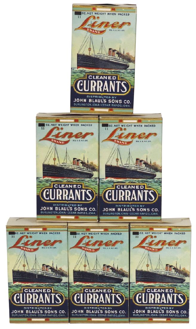 Country store Liner Brand Currants boxes (6), empty (1 of 1)