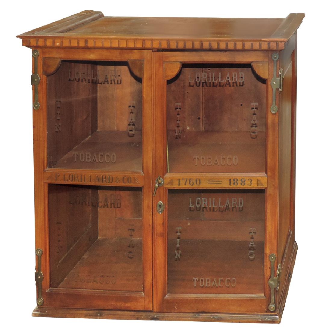 Country store tobacco case, P. Lorillard & Co., walnut (1 of 1)