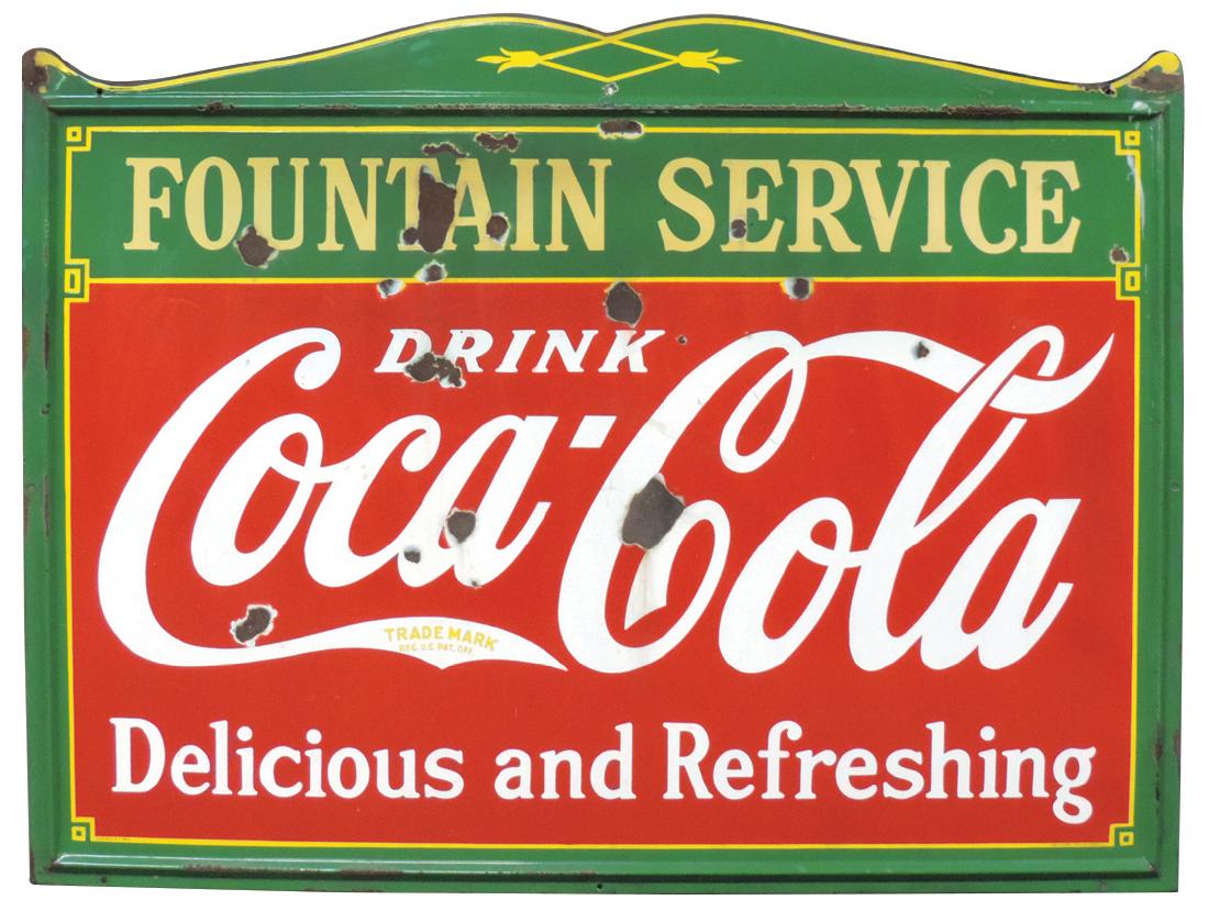 Coca-Cola Fountain Service sign, porcelain, by Tenn (1 of 1)