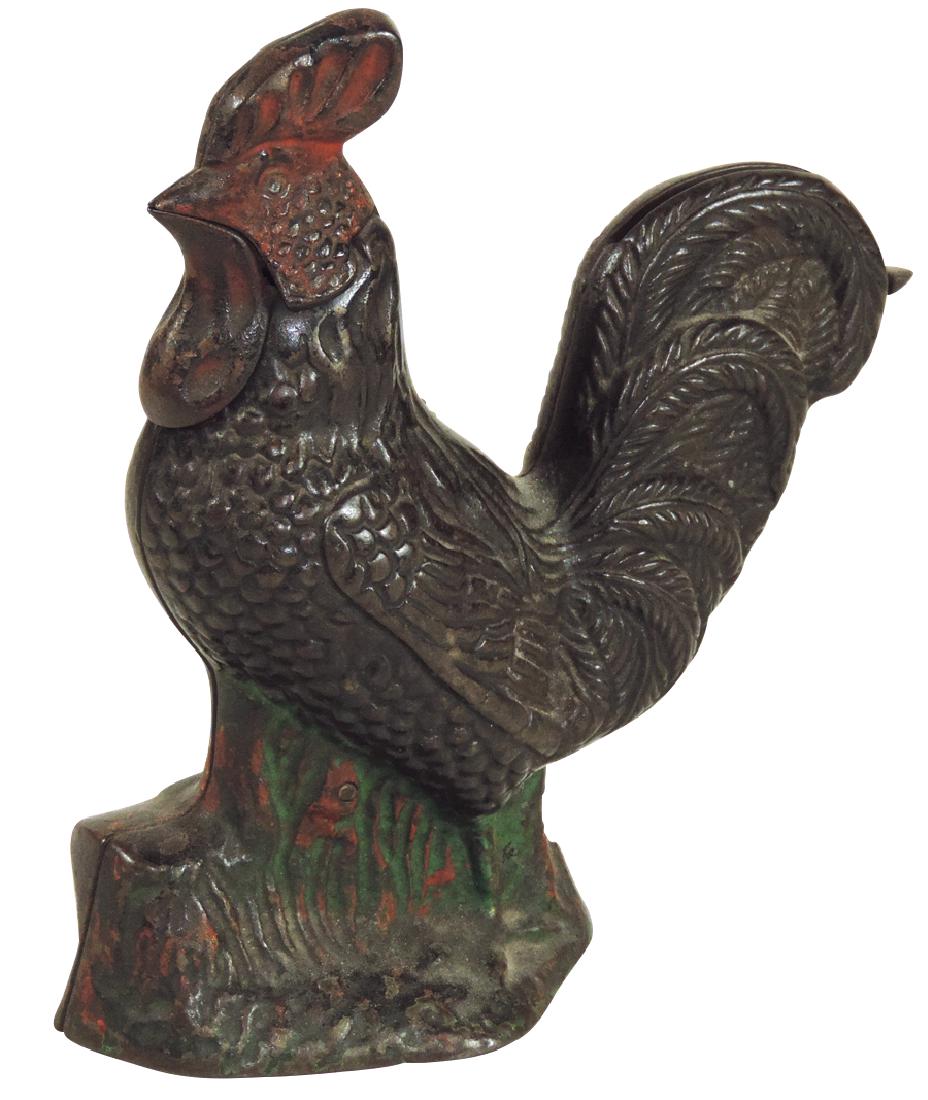 Mechanical bank, Rooster Cock, mfgd by Kyser & (1 of 1)