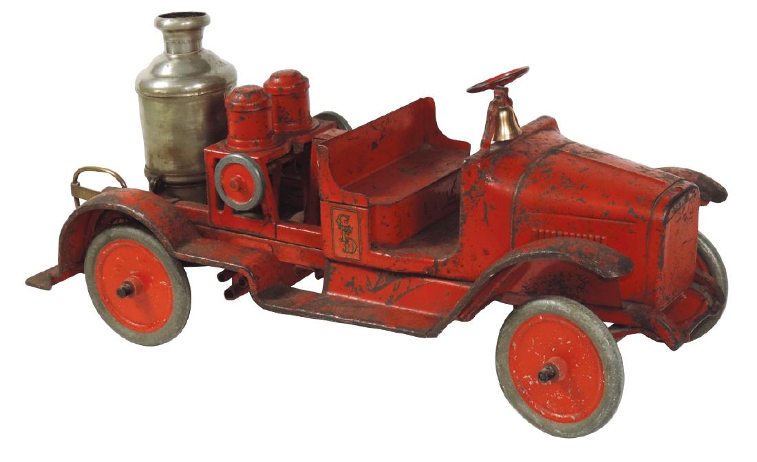 Toy Buddy "L" Fire Engine, Model 205-A, painted pressed (1 of 1)