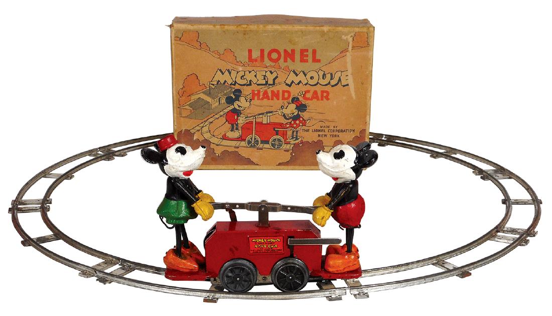 Toy Lionel Mickey Mouse handcar in orig box w/complete (1 of 1)
