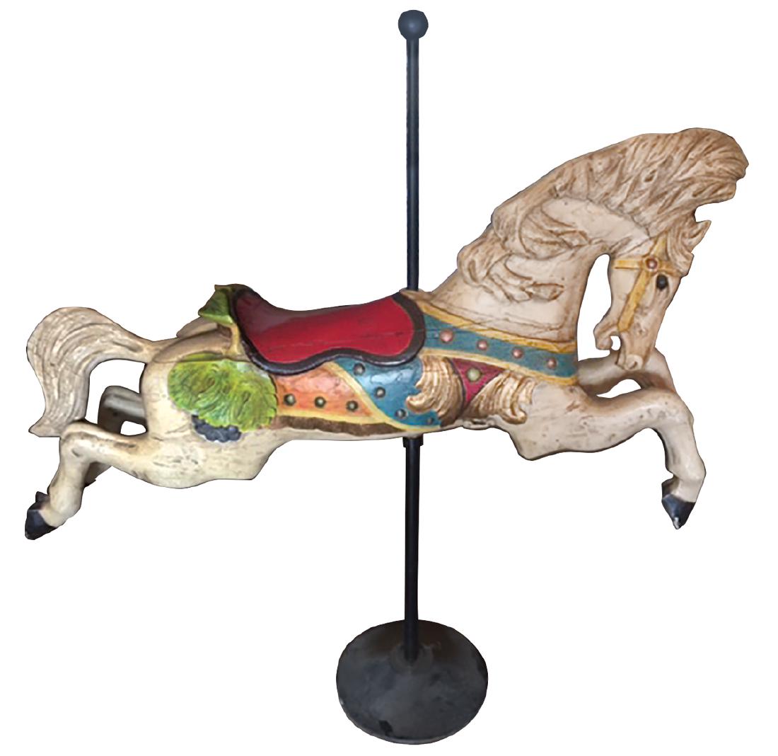 Carousel horse, C.W. Parker, painted aluminum on metal (1 of 2)