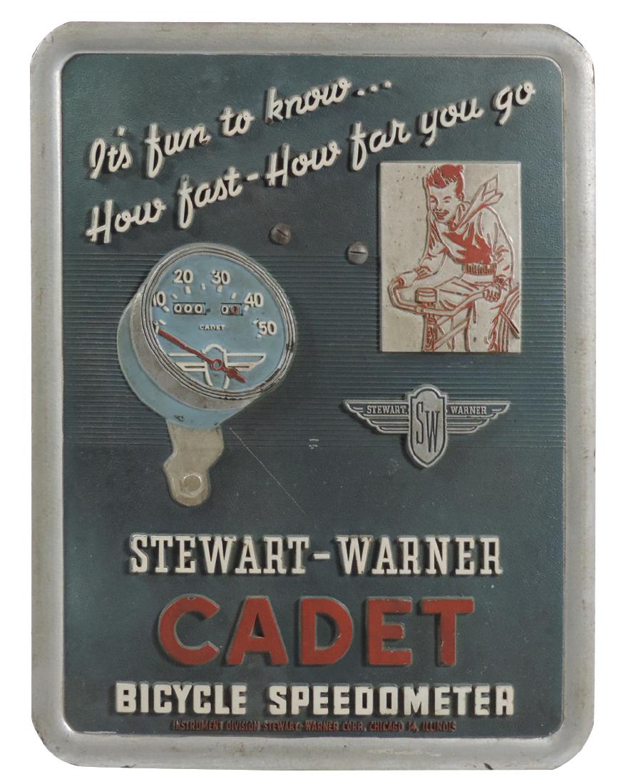 Bicycle counter display sign, Stewart-Warner Cadet (1 of 1)