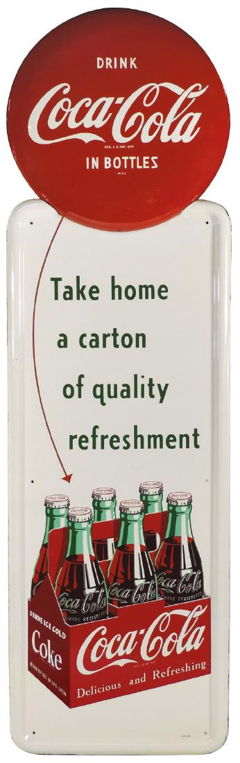 Coca-Cola sign, "Drink Coca-Cola in Bottles" button top (1 of 1)