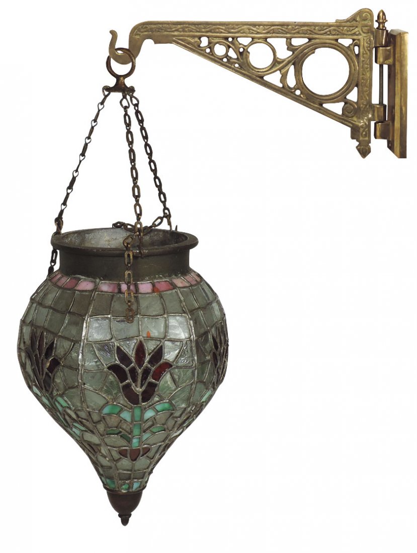 Apothecary globe, multi-colored stained & textured (1 of 3)