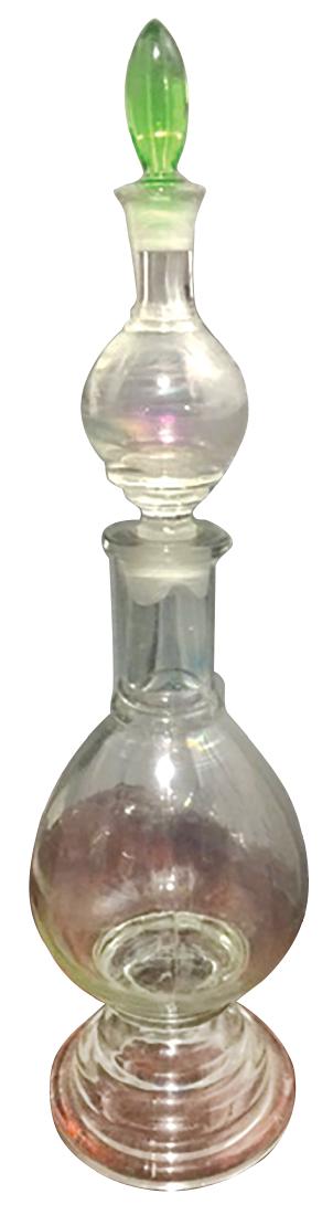 Drug store apothecary show jar, clear glass 2 section (1 of 1)