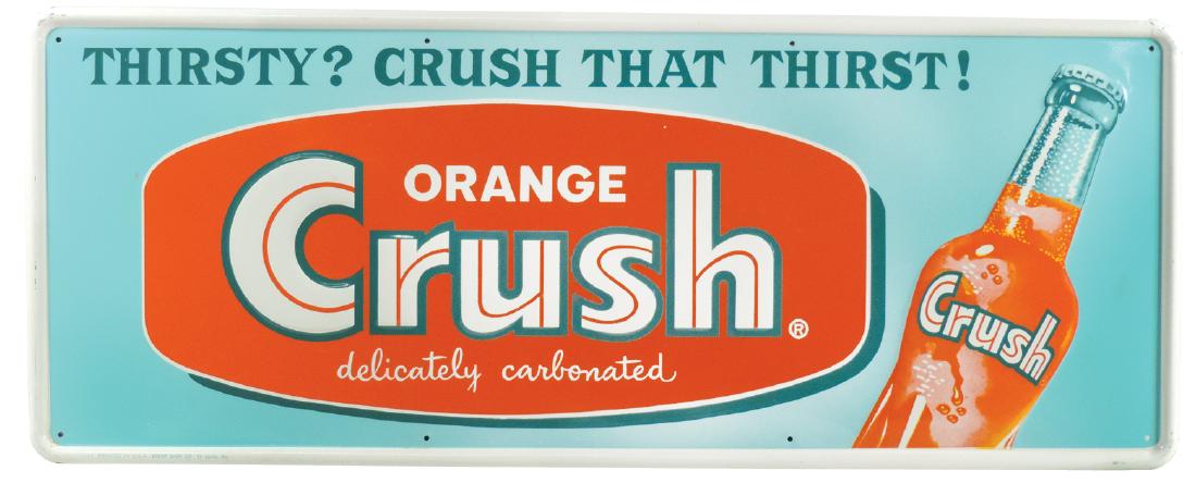 Soda fountain sign, Orange Crush, self-framed embossed (1 of 1)
