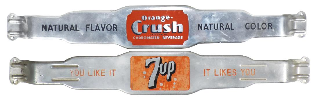 Soda fountain door pushes (2), Orange-Crush & 7up, both (1 of 1)