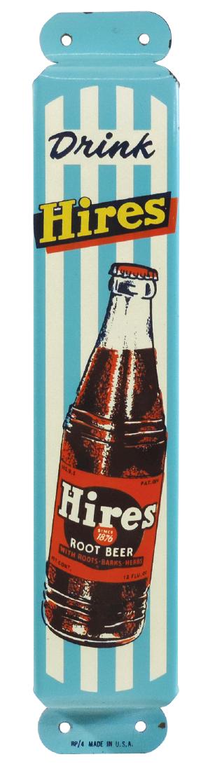 Soda fountain door handle, Hires Root Beer, diecut (1 of 1)